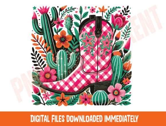 Boho Cowgirl Boot and Flowers Svg Png Review for Real Projects