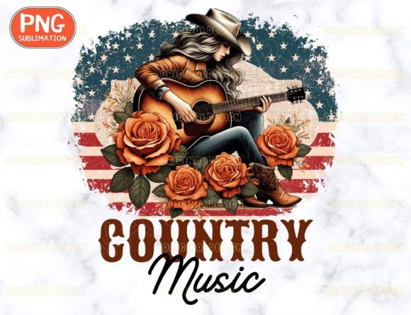 Country Music Guitar PNG with American Flag: A Designer’s Honest Take