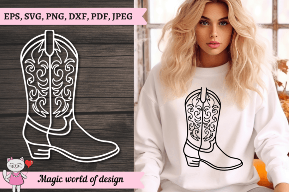 Cowboy Boots Monogram SVG: A Western Design for Real Embroidery Projects
